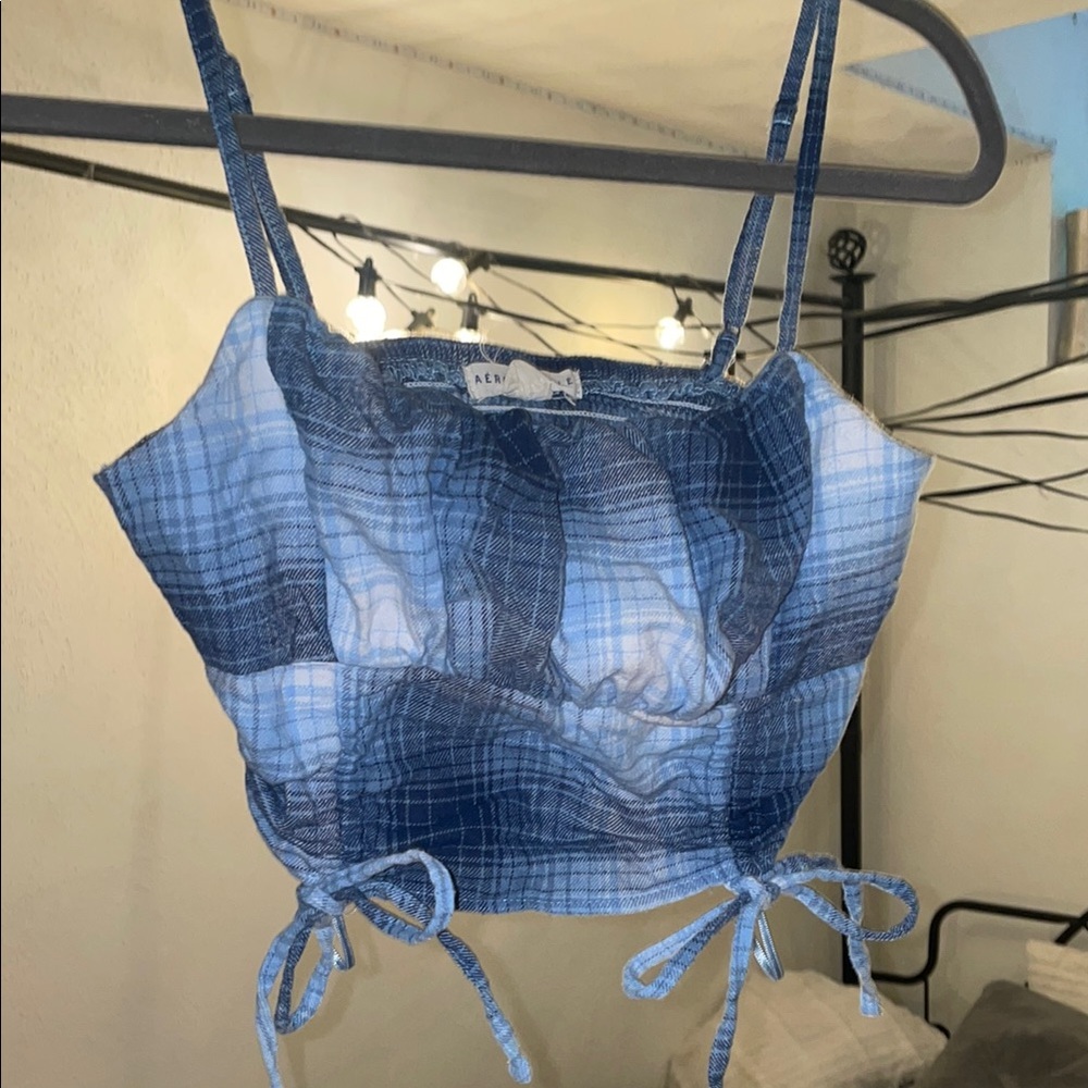 Blue Plaid Women's Crop Top